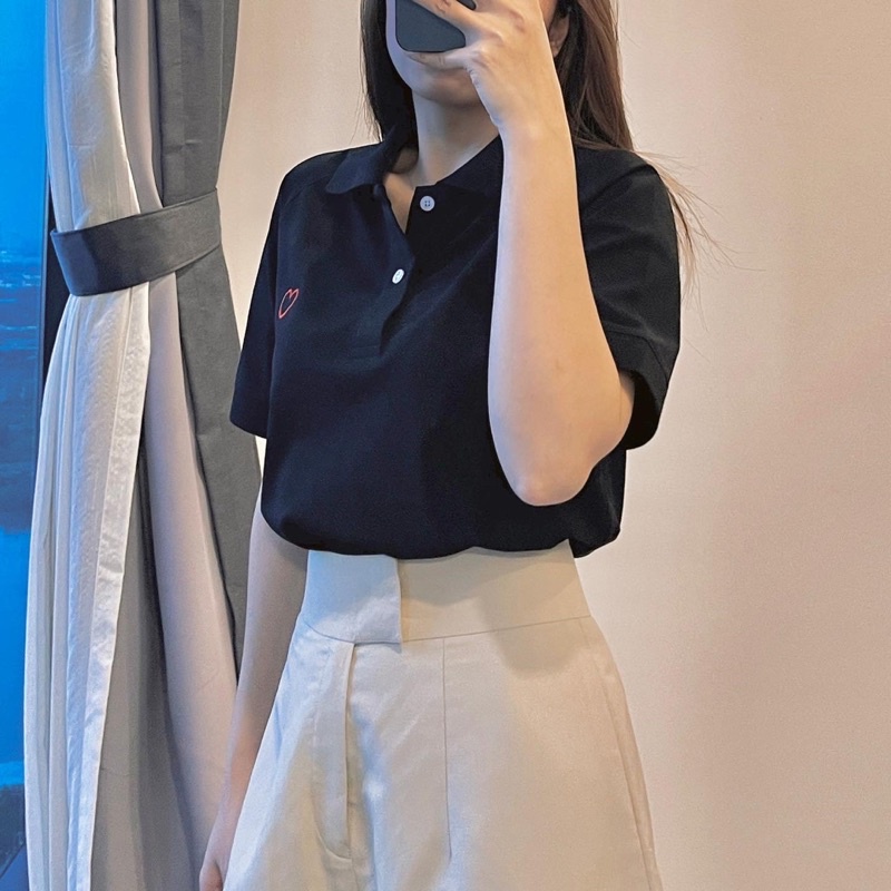 ÁO THUN POLO THÊU TRÁI TIM