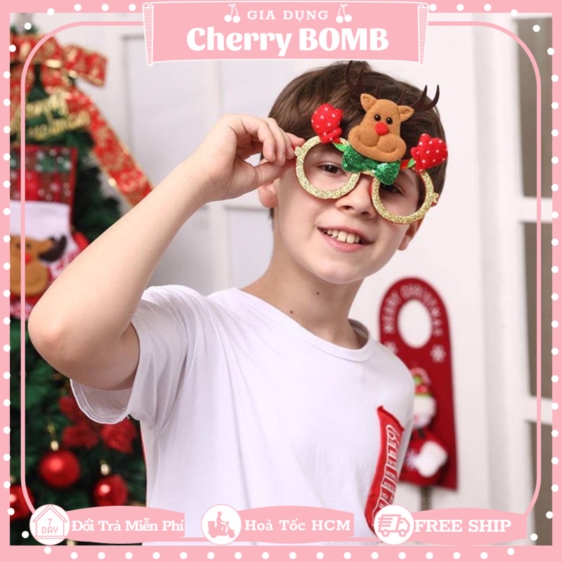 Mắt Kính Hình Noel Dễ Thương Cho Bé - Gọng Kính Hình Ông Già Tuyết Phụ Kiện Trang Trí Giáng Sinh Cute
