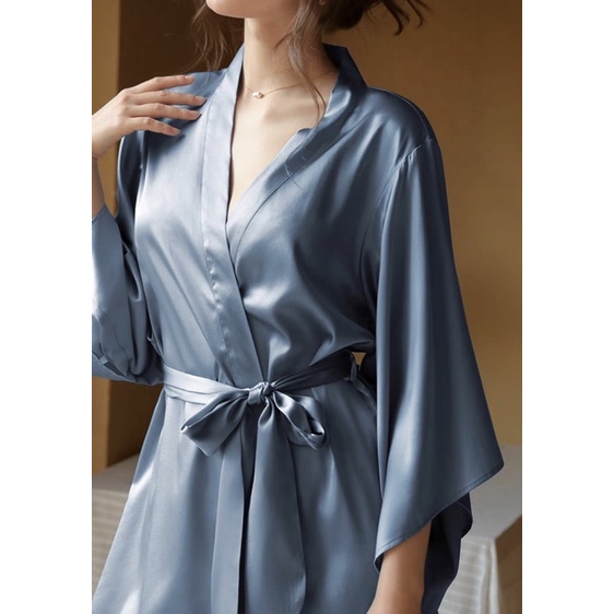 SX872 - (hàng loại 1) Áo Choàng Ngủ lụa Dáng Kimono Nhiều Màu - Camluu99 | BigBuy360 - bigbuy360.vn