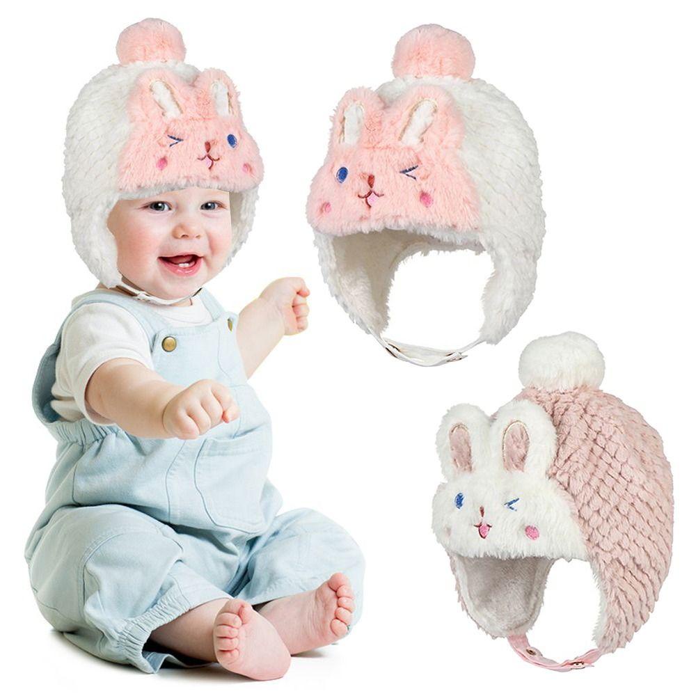 Mũ Nhồi Bông Cotton Che Tai Phối Lông Xù Cho Bé