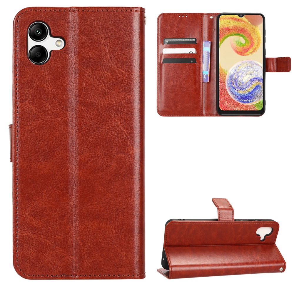 Bao Da PU Điện Thoại Nắp Lật Kèm Ngăn Đựng Thẻ Cho Samsung Galaxy A04 Galaxy A04 GalaxyA04 A04