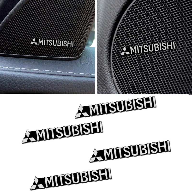 Bộ 4 / 8 Miếng Dán Trang Trí Loa Xe Hơi Mitsubishi Attrage Mirage G4 Triton Xpander Pajero Xpander Lancer ASX Storm Kuda Outlander L200