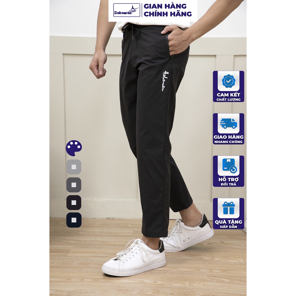 Quần Dài Thể Thao Nam HAHAMAN Co Giãn Túi Khoá Chất Đũi Cao Cấp QDTT0401