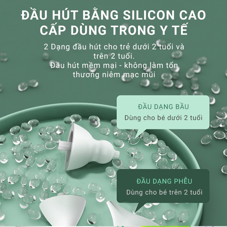 Máy Hút Mũi Cho Bé X10 - Chất liệu Silicon y tế an toàn tuyệt đối cho bé - Hút mũi êm ái dịu dàng - 3 chế độ hút mạnh mẽ