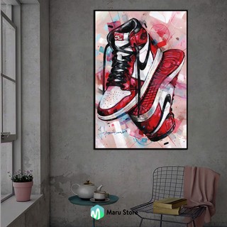 Tranh Canvas Decor Cửa Hàng Giày Có Khung Sang Trọng