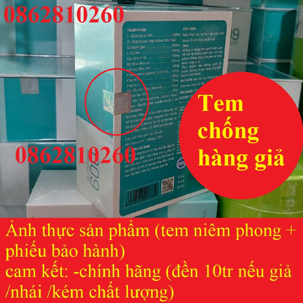 Glutathione 600 mg Dr Lacir DRLACIR, VIÊN UỐNG TRẮNG DA Glutathione 600mg mờ nám tàn nhang nhập khẩu Nhật Bản Glutathion