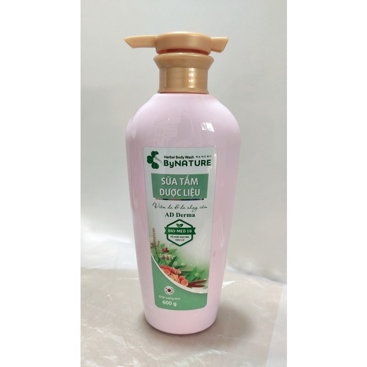 Sữa tắm dược liệu thiên nhiên By NATURE 600g dưỡng da trắng sáng mịn màng dành cho DA KHÔ và VIÊM DA DA NHẠY CẢM