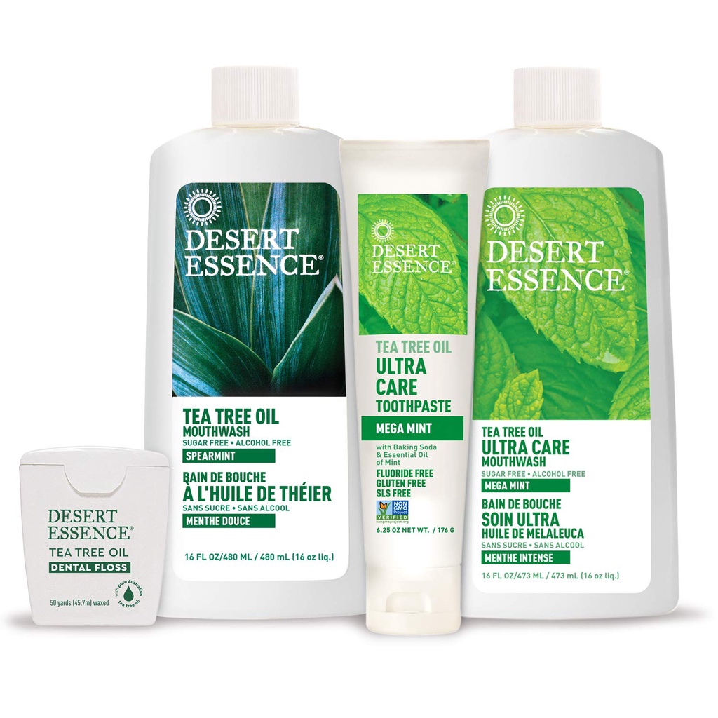 NƯỚC SÚC MIỆNG TINH DẦU TRÀM TRÀ - BẠC HÀ - SIÊU MÁT LẠNH Desert Essence Ultra Care Tea Tree Oil Mouthwash - MEGA MINT