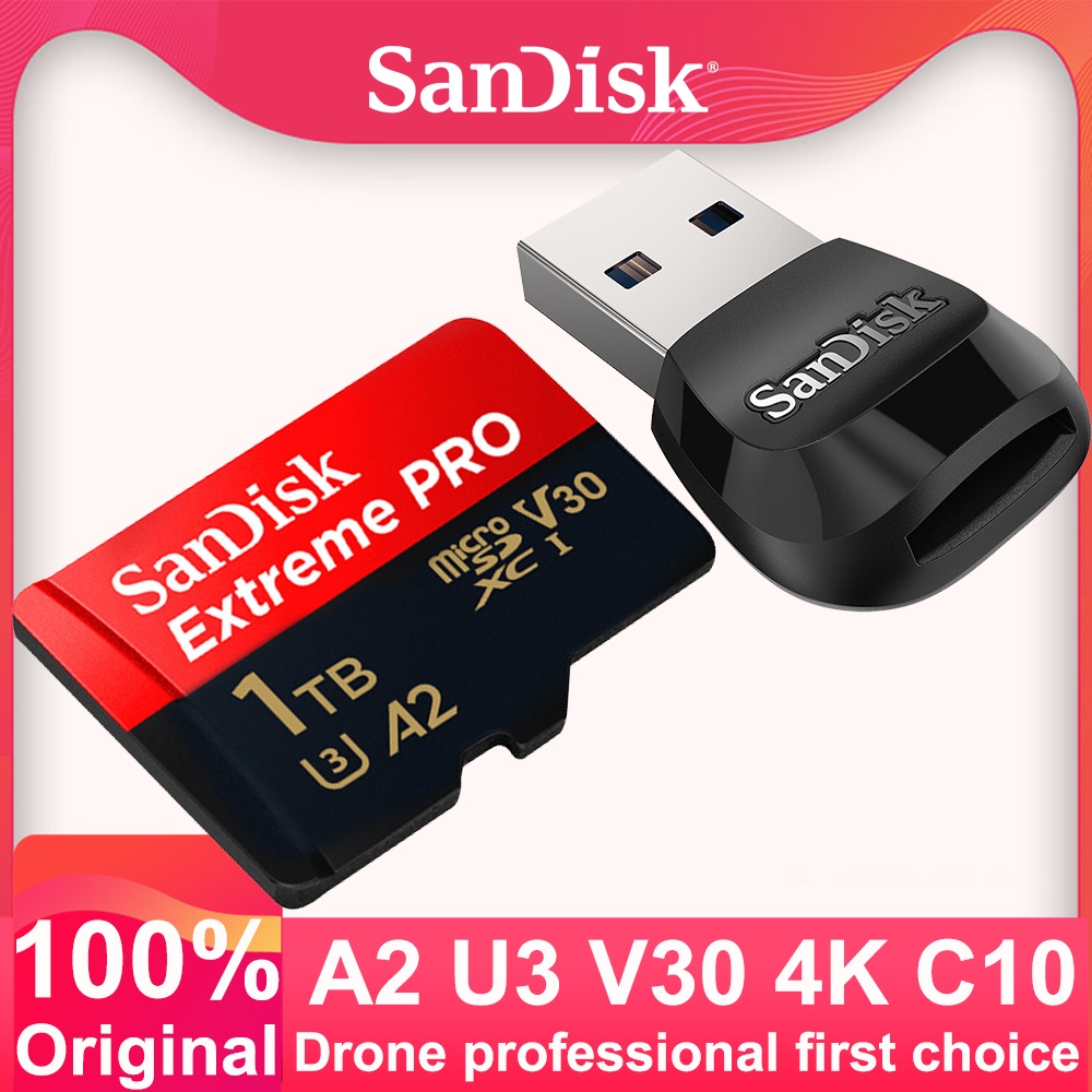 SANDISK Thẻ Nhớ Micro SD SDXC UHS-I Extreme Pro Flash 128GB 400GB 256GB 64GB U3 V30 TF Cho Máy Ảnh DJI