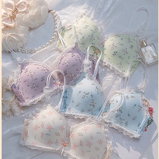 Set Áo bra kèm quần lót mỏng cao cấp, Áo lót ngực Tím Bra nữ chất vải thoáng khí thấm hút mồ hôi M1