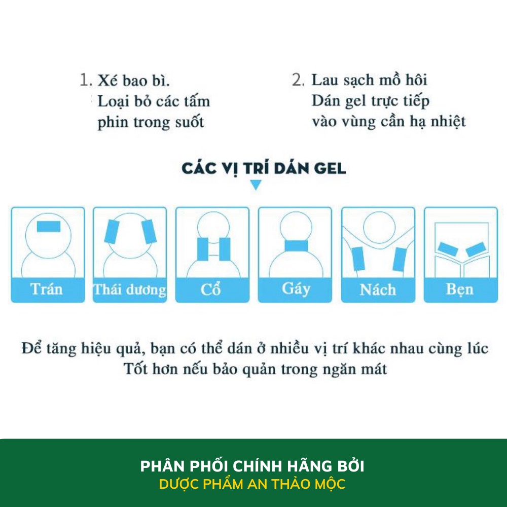 Miếng dán hạ sốt TANAPHAR Cooltana làm mát tự nhiên hạ nhiệt giảm sốt say nắng không gây kích ứng cho bé