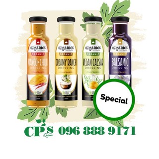 Sốt Salad Hữu Cơ Ozorganics loại Caesar, kem bơ Creamy Avocado Dressing, sốt xoài ớt, sốt kem ranch 250ml