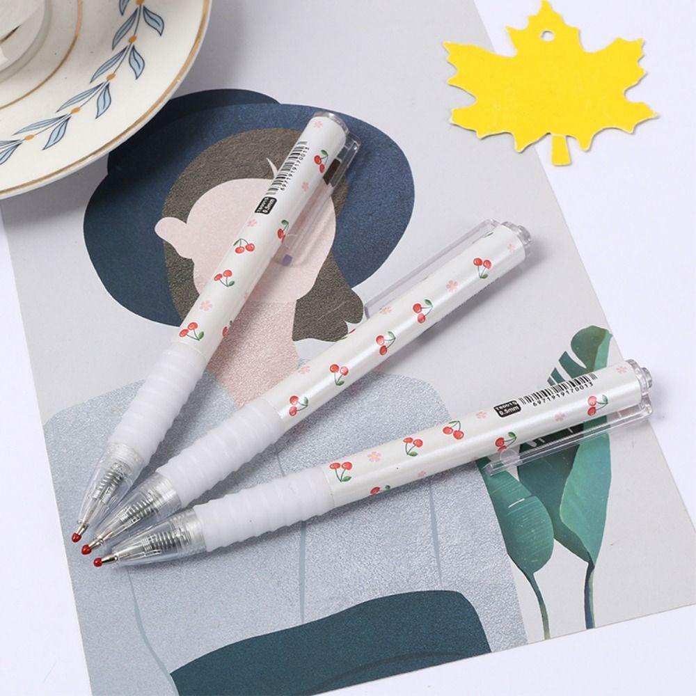 LAYOR1 Set 6 Bút Mực Gel Họa Tiết Cherry Hoạt Hình Dễ Thương