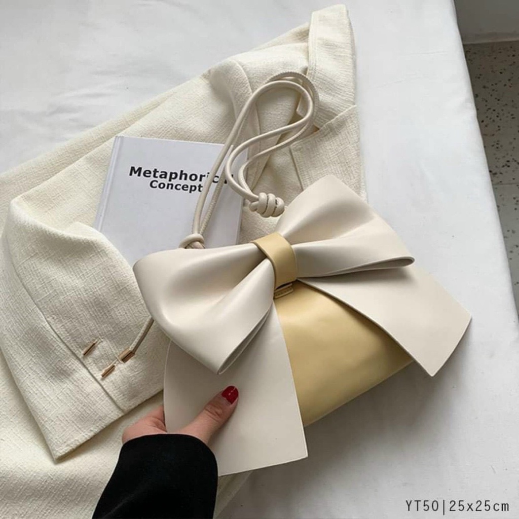 Túi đeo chéo - Túi nữ xinh đeo vai kẹp nách phối hình nơ xinh xắn superbag 388