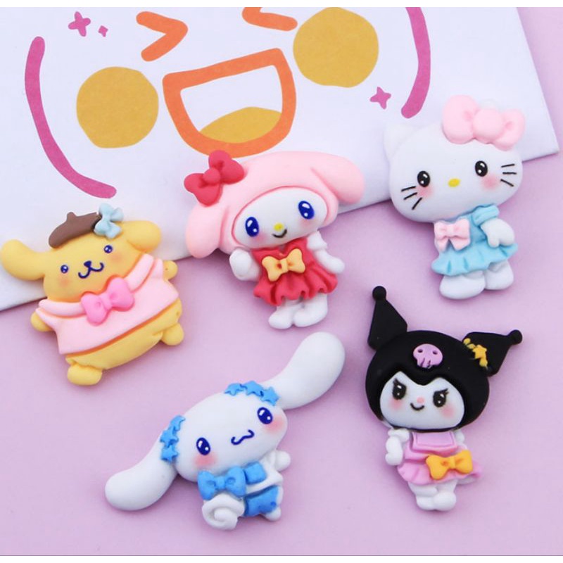 (C14)Charm Sanrio trang trí bình nước dép Crocs mô hình cinnamoroll kuromi