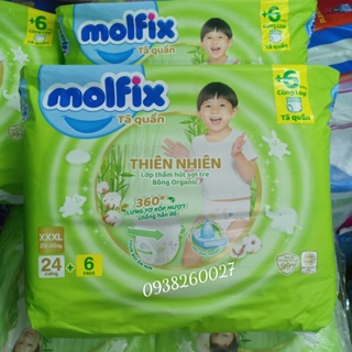 Tã Quần Molfix size XXXL 24+6 miếng Bé 20-35kg