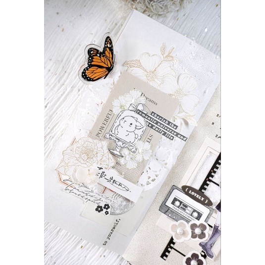 Krisna.room ♡ Jenny Studio- Hộp 40 tờ giấy note hoa trang trí sổ