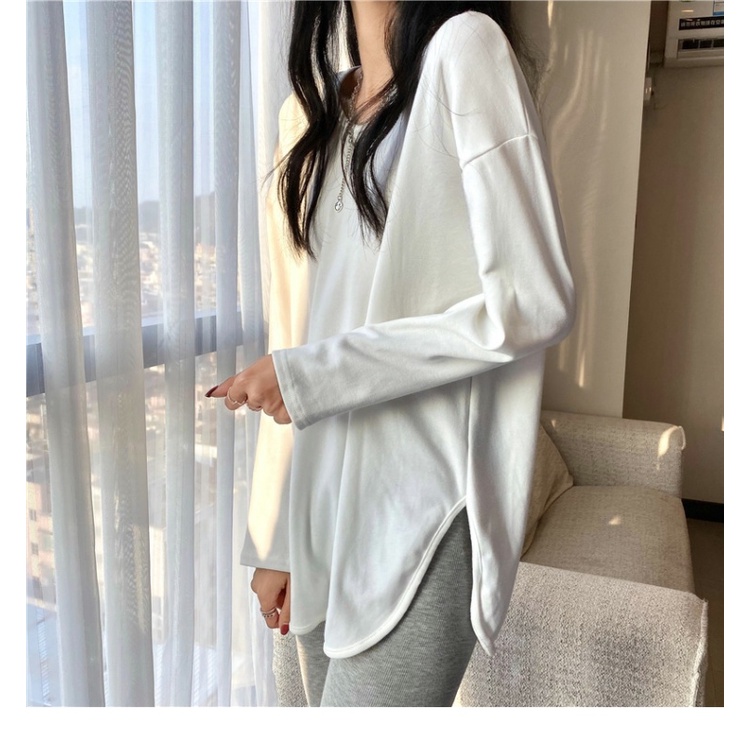 NRVP Áo Thun Nữ Dài Tay Dáng Rộng Thời Trang Hàn Quốc