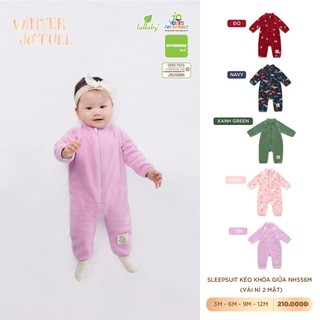 3-12M Bộ body liền quần sleepsuit nỉ ấm kéo khóa Lullaby NH556M