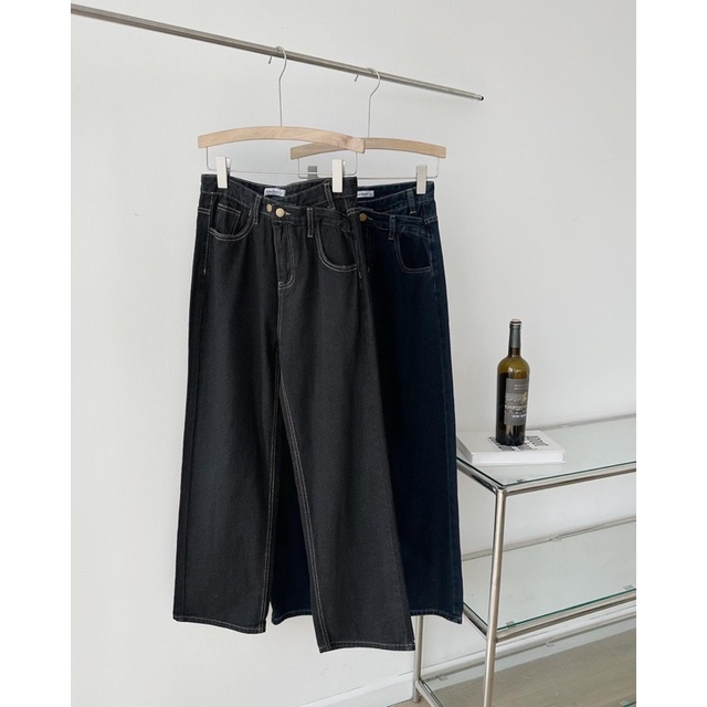 Jeans suông 2 cúc ngang 2 màu