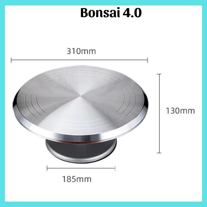 Bàn xoay Inox trang trí bánh kem, làm cây cảnh, trưng bày sản phẩm 25cm/31cm/37cm