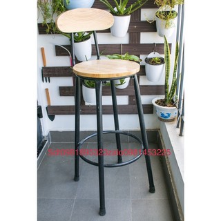 Ghế Ban Công, Quầy Bar Ngồi Cafe chất liệu thép hoà phát bọc chống trượt gỗ ca su Sơn pu
