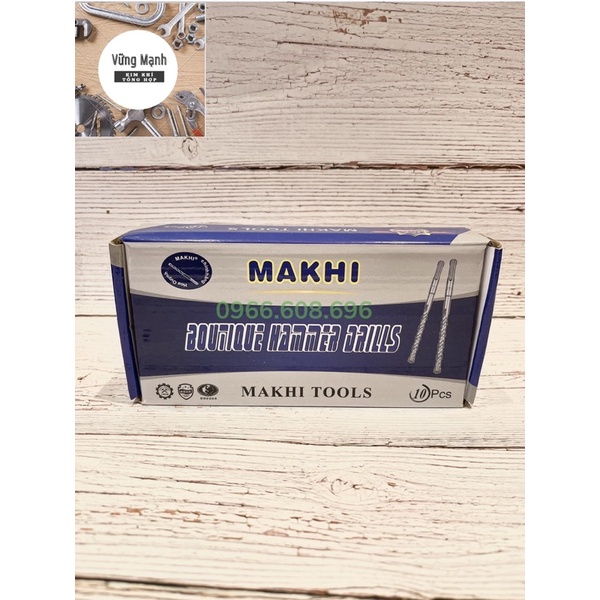 Hộp 10 Mũi khoan Makhi các số từ phi 6-16