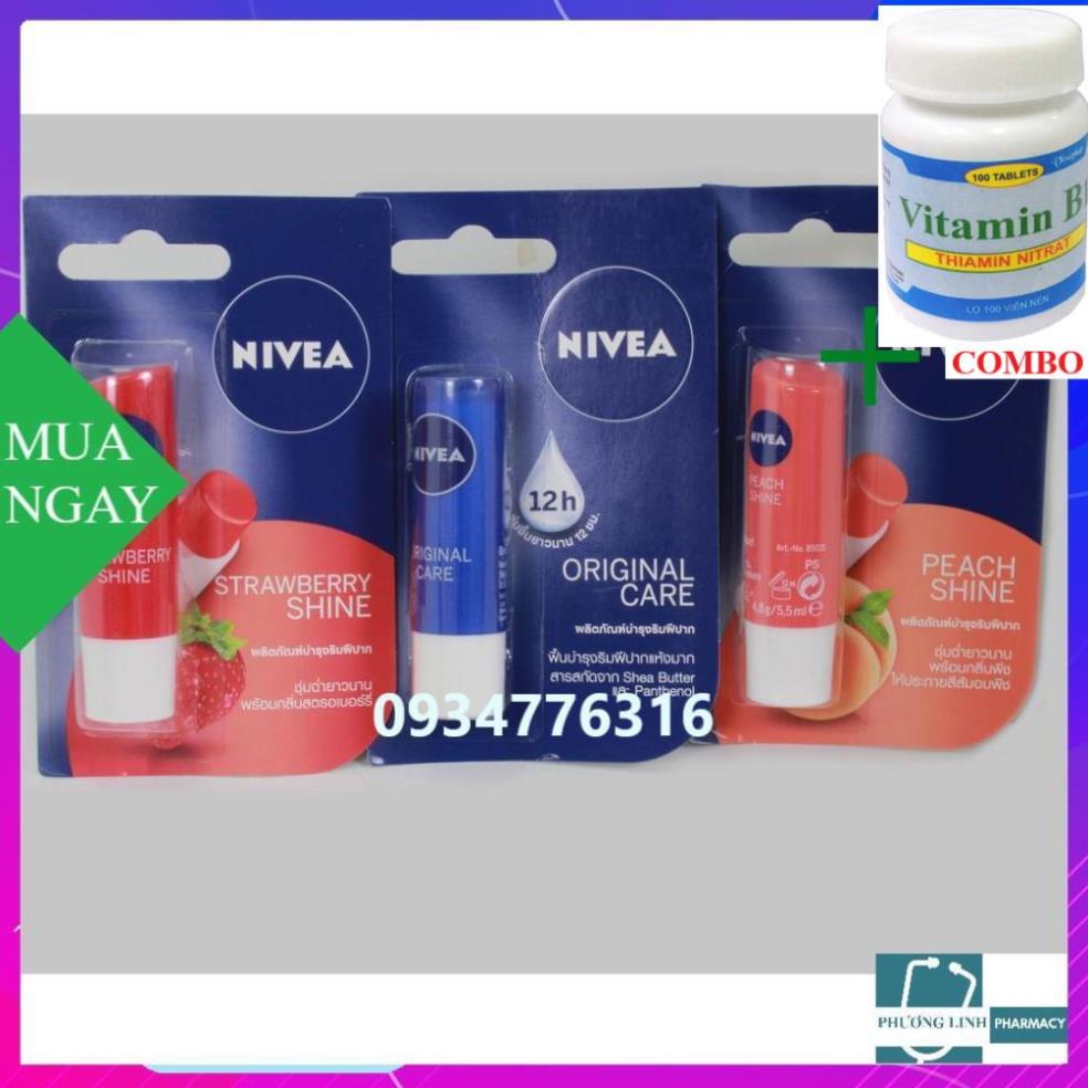 Combo Vitamin B1 chai 100 viên+ Son Dưỡng Môi Nivea