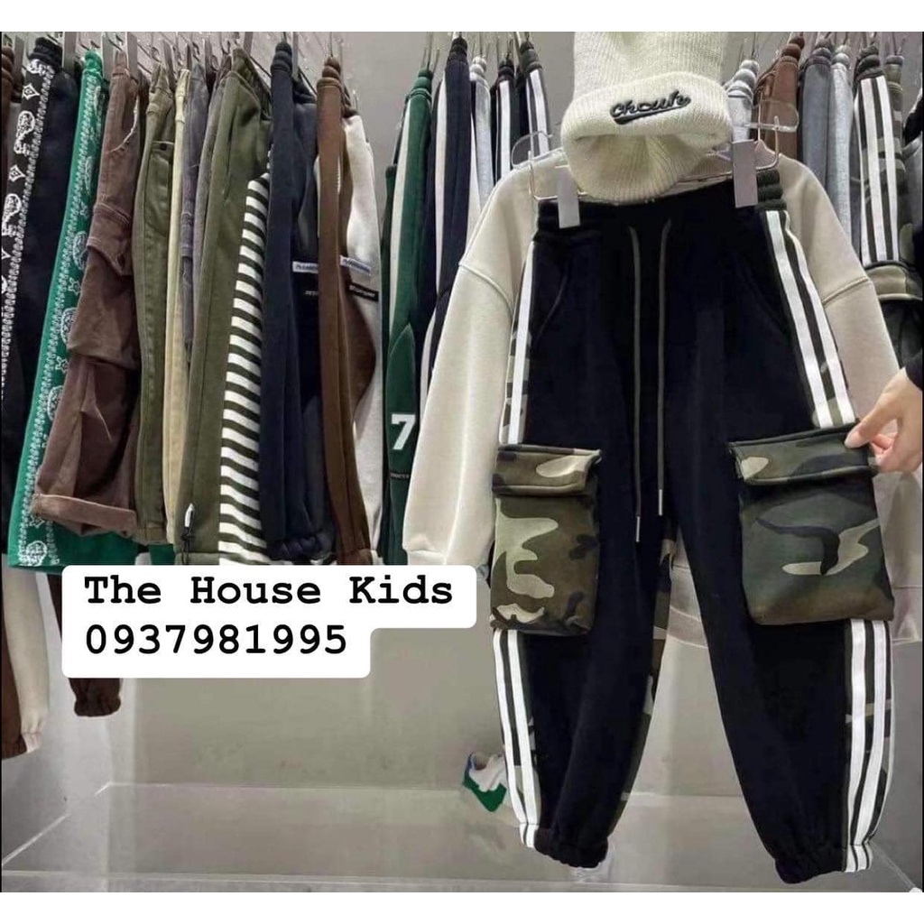 Quần nỉ cho bé họa tiết zanzi bo gấu thu đông trẻ em THE HOUSE KIDS