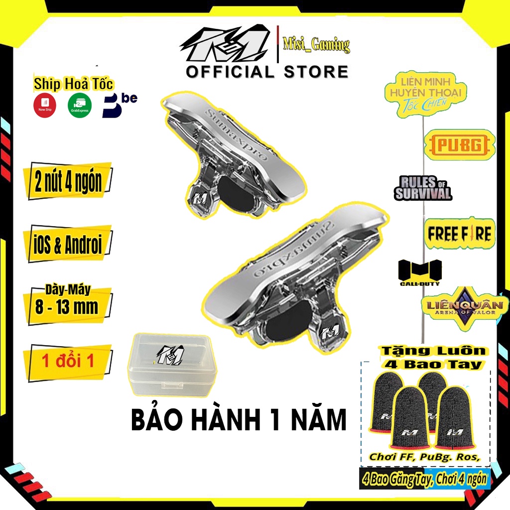 Nút bắn PUBG, FF, ROS,.. bản X8 chơi game siêu nhạy tặng 4 bao tay cầm chơi game điện thoại gaming, Nút ấn chơi game