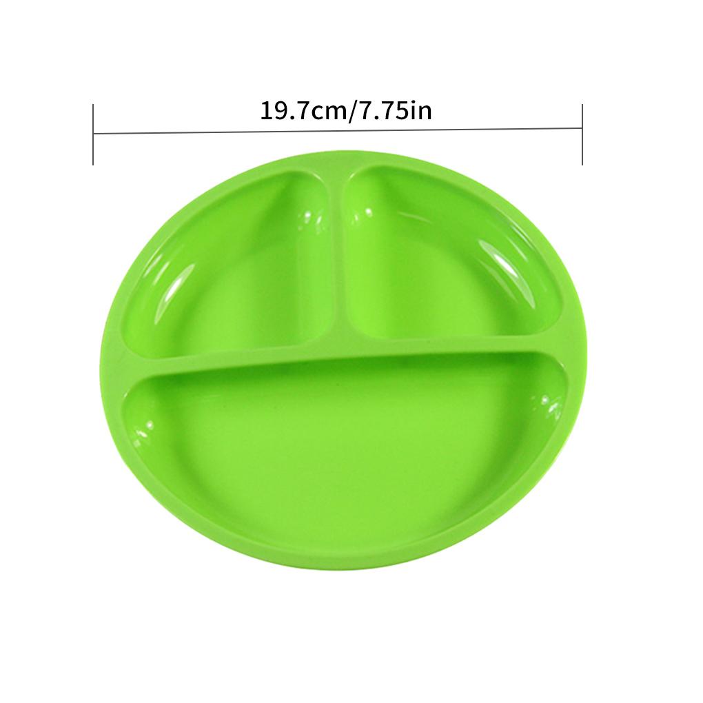 Baby Safe Đĩa Ăn Bằng Silicon Màu Trơn Họa Tiết Hoạt Hình Dễ Thương Chống Trượt Cho Bé