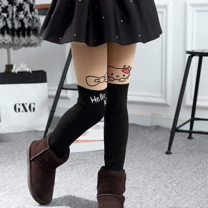 Quần tất cotton giả bốt họa tiết hoạt hình cho bé - LABI