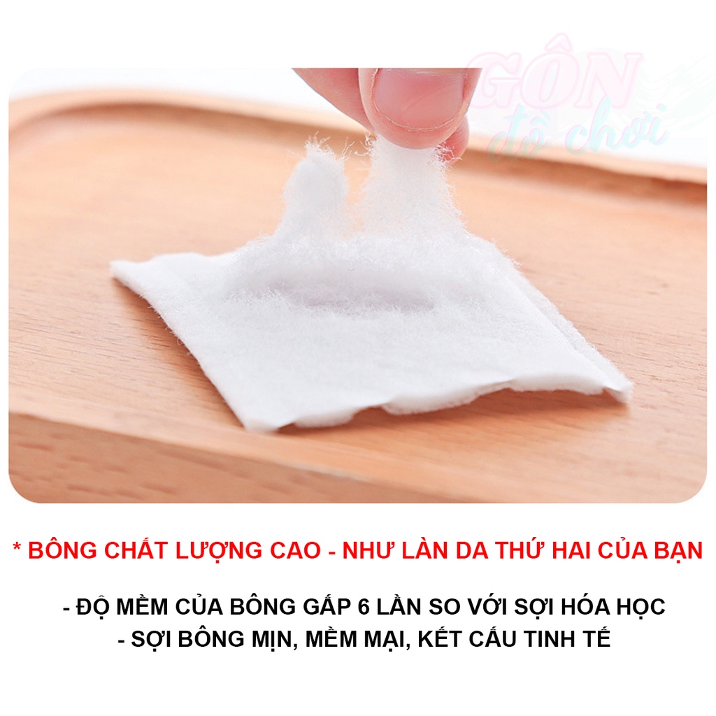 Bông tẩy trang 222 miếng 3 lớp cotton pads mỹ phẩm nội địa trung chính hãng Gôn đồ chơi