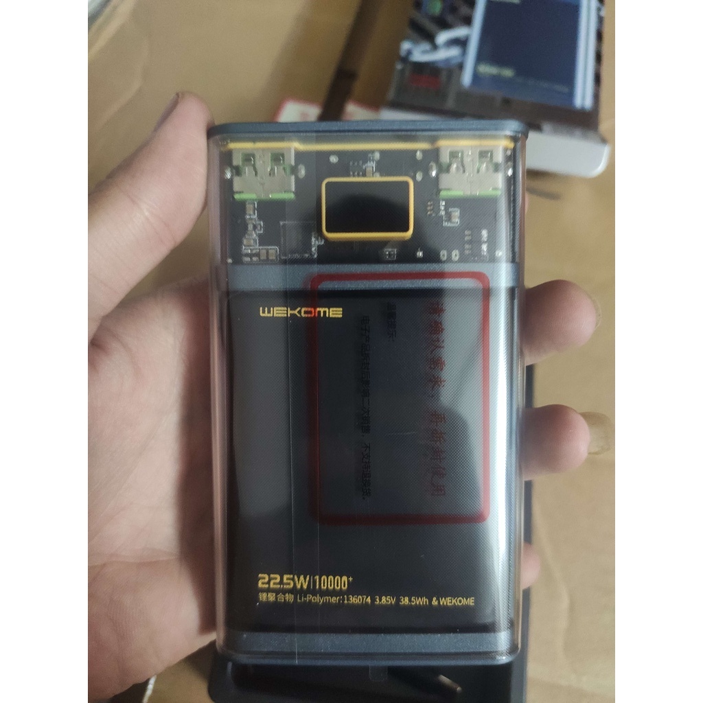 Pin sạc dự phòng 10000mah DESIGN WP-319 sạc nhanh 22W vỏ trong suốt + 12 Tháng BH