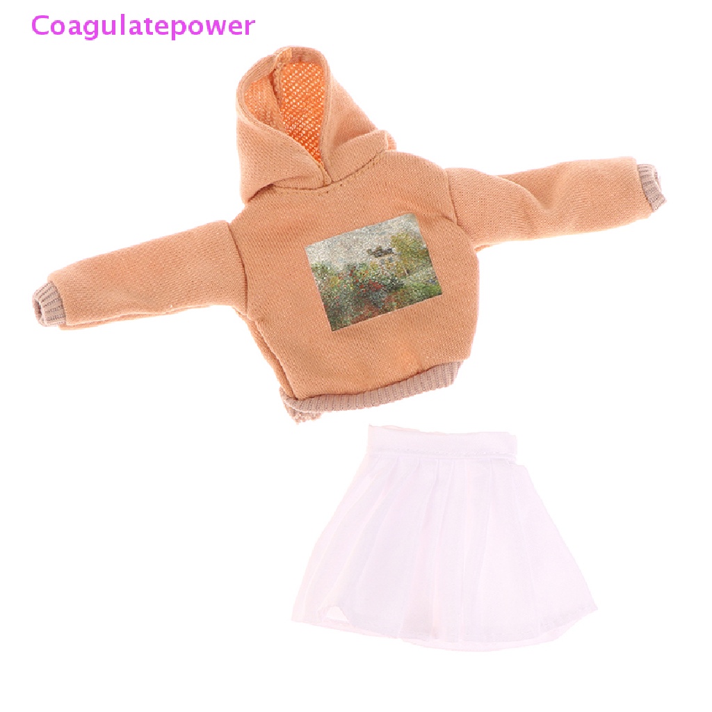 Set Áo Hoodie Và Chân Váy Ngắn Cho Búp Bê 30cm Tỉ Lệ 1 / 6