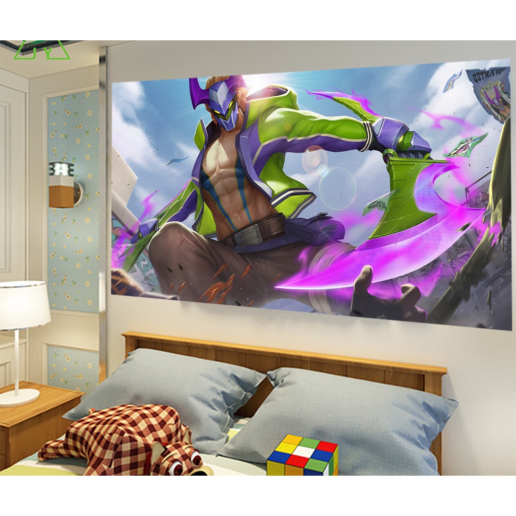 Tranh Decal Dán Tường 3D Nakroth Liên Quân - Poster Nakroth Khổ Lớn