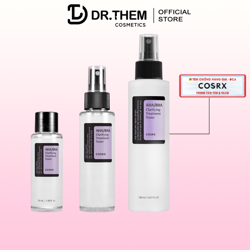 Nước Hoa Hồng Cosrx Chứa AHA/ BHA Clarifying Treatment Toner 50ml - 100ml - 150ml Tẩy Tế Bào Chết, Làm Sáng Da, Giảm Mụn