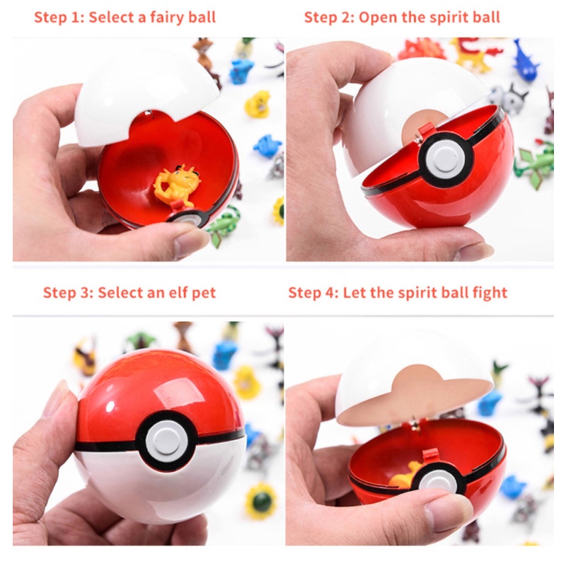 Quả Cầu Pokemon Kích Thước 6.8CM Với Mô Hình 2-3cm Đồ Chơi Quà Tặng Sinh Nhật Cho Trẻ Em