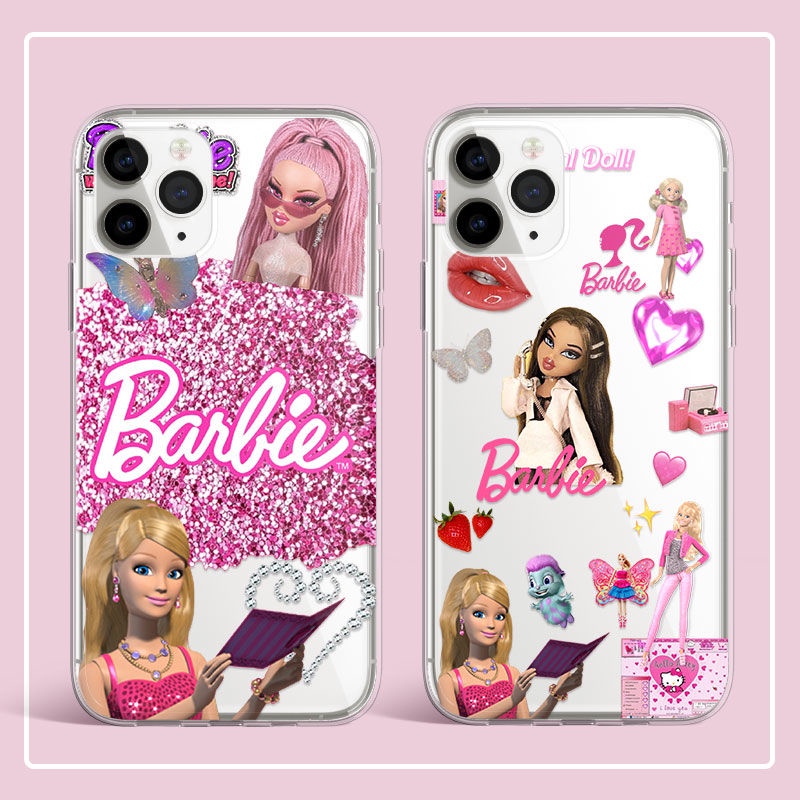 Ốp Điện Thoại TPU Dẻo In Hình Công Chúa Barbie Da Báo Cho IPhone 14 12 PRO 12 mini 11 PRO Max 13 PRO 13PROMAX Xs Max XR 6 7 8 Plus