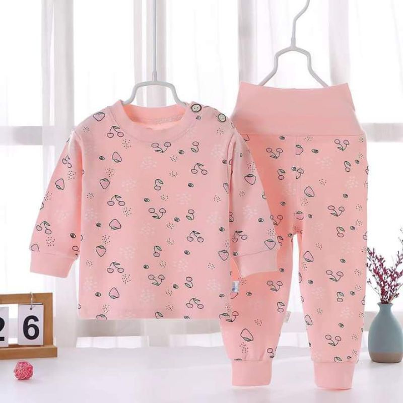 bộ cotton len cạp cao cho bé
