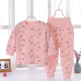 Bộ cotton len cạp cao cho bé