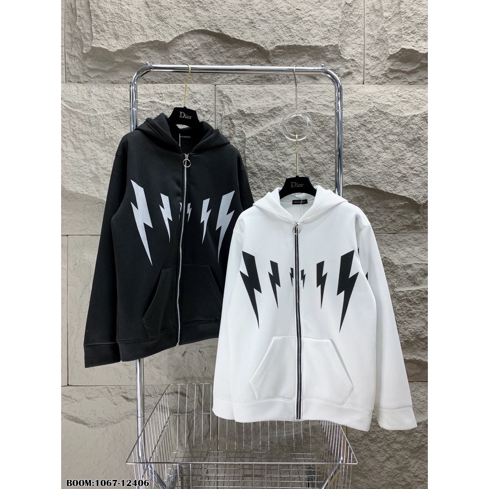 Áo Khoác Hoodie Zip Nam Họa Tiết Hình Tia Sét Cực Chất - Áo Nỉ Hoodie Unisex Nam Nữ Chất Nỉ Bông Mềm Mịn DT FASHION MENW