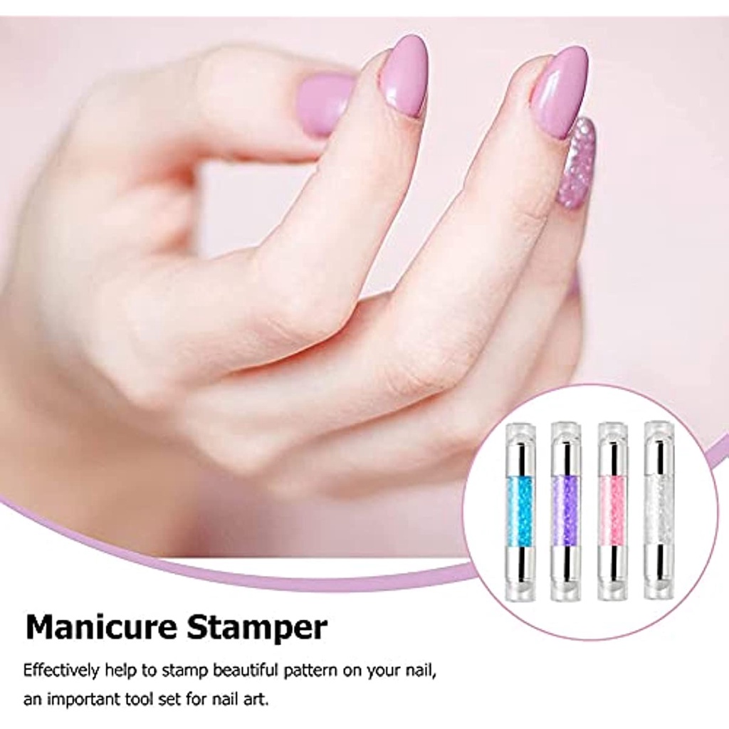 Set 3 Dụng Cụ In Hình Trang Trí Móng Tay Bằng Silicone Hai Đầu