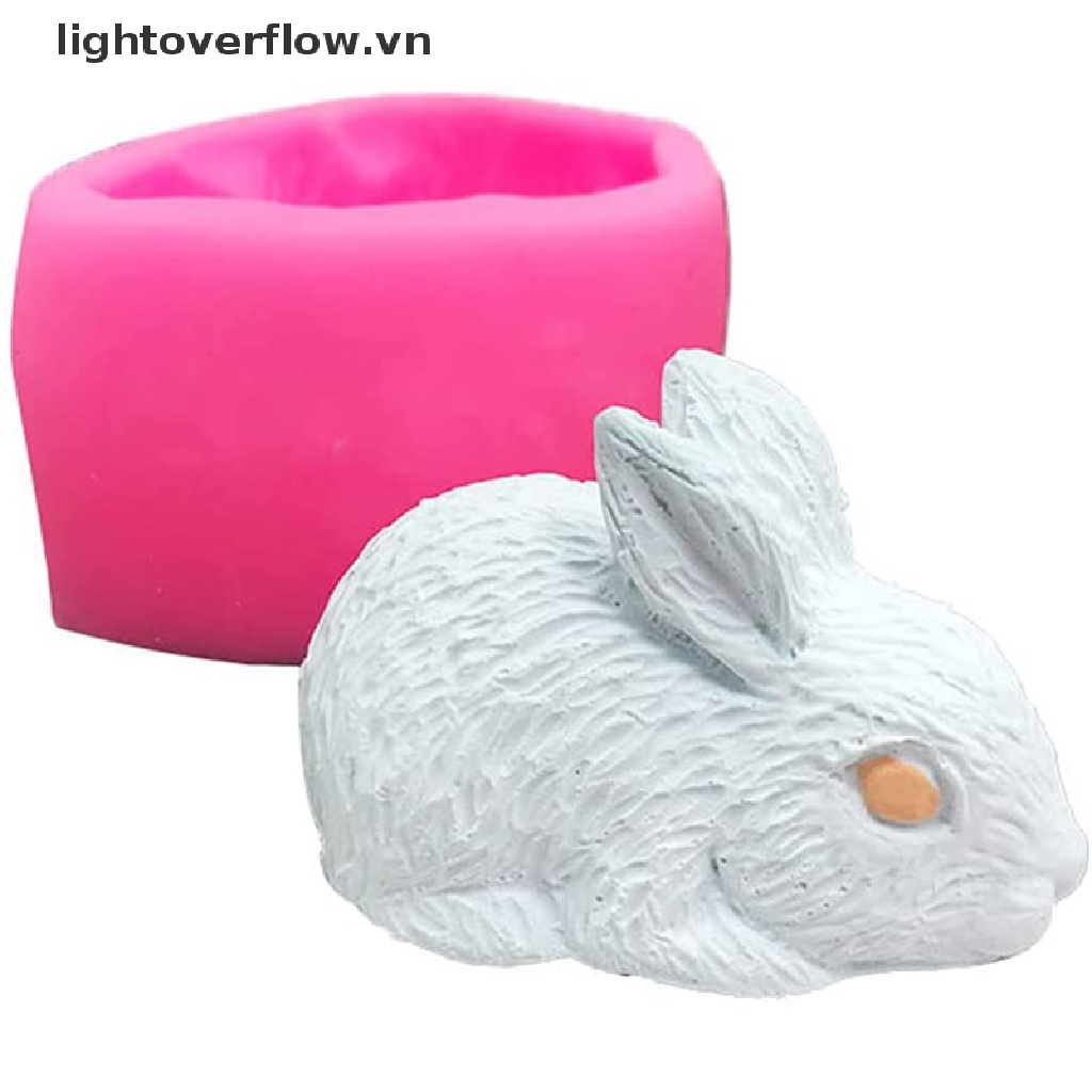 Khuôn Silicon Hình Thỏ 3D Làm Bánh Cupcake / Pudding / Chocolate DIY