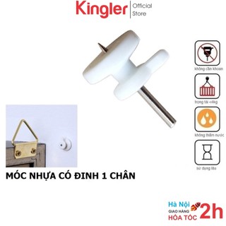 10 Móc Nhựa Đinh 1 Chân Đóng Tường, Móc Treo Tranh, Ảnh, Vật Nhỏ, Tiện Ích, Chắc Chắn, Không Khoan Đục,Kingler 2219Set10