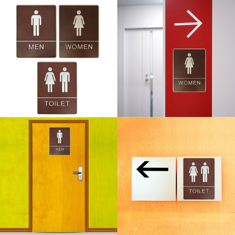 Biển Hiệu Dán Nhà Vệ Sinh WC Mark Trang Trí Nông Trại Vui Nhộn