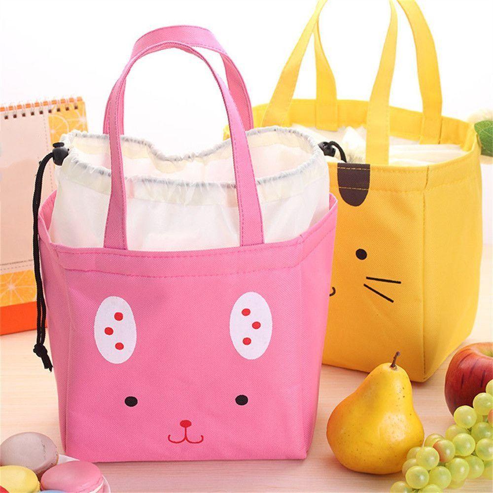 DORAW Túi Giữ Nhiệt Đựng Hộp Cơm Trưa Hình Thú Dễ Thương