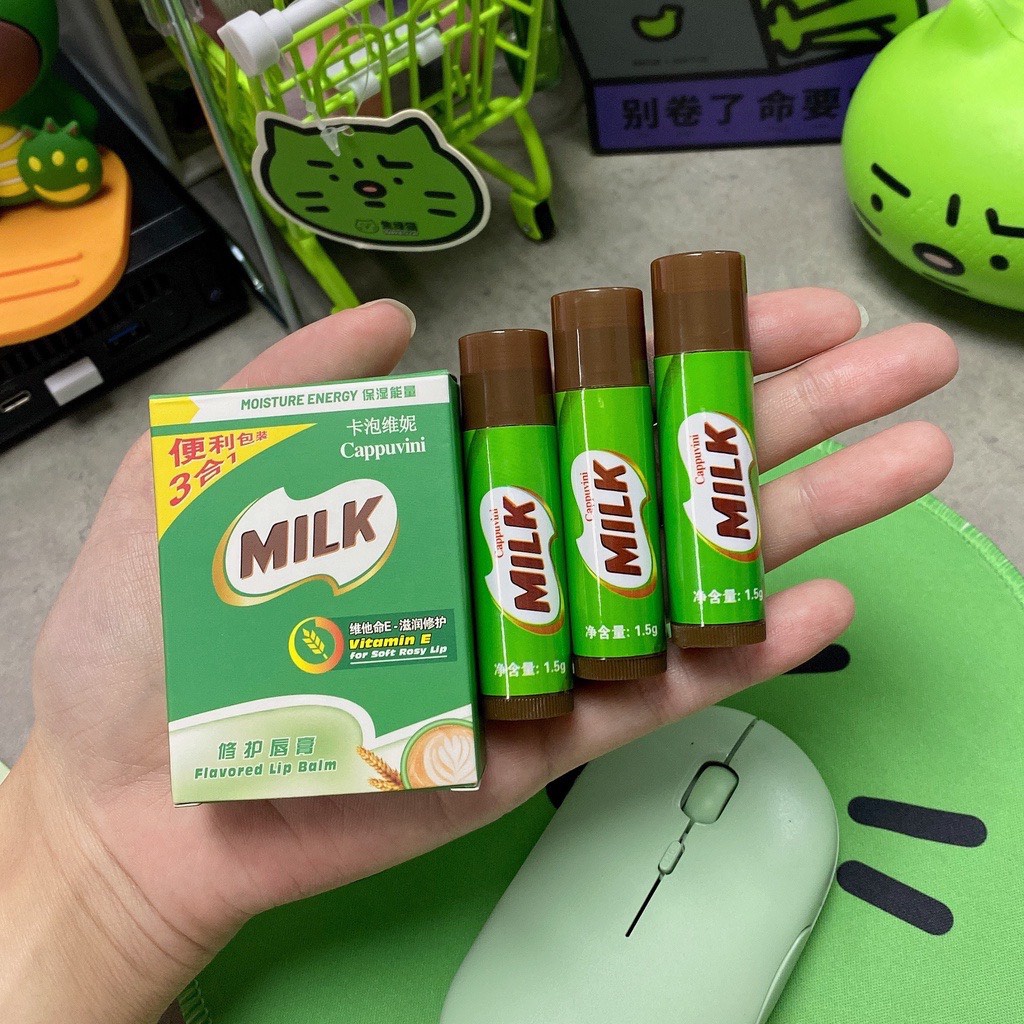 Set 3 cây son dưỡng Milo Milk CAPPUVINI mềm mịn môi