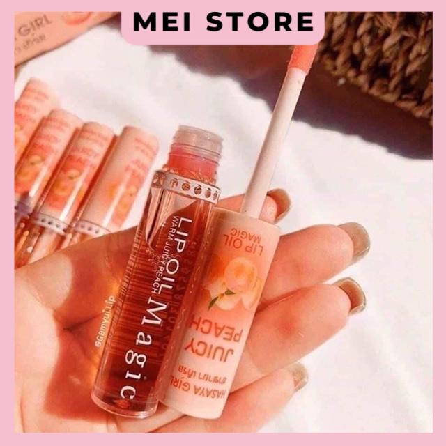 [New] Son Bóng Dưỡng Môi Có Màu Vị Đào Lip Oil Magic Hasaya Girl Chính Hãng Thái Lan