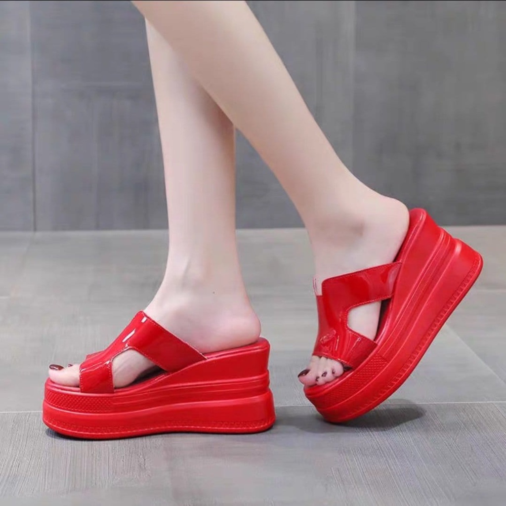 DÉP XUỒNG H DA BÓNG 9CM HOT HIT 2022